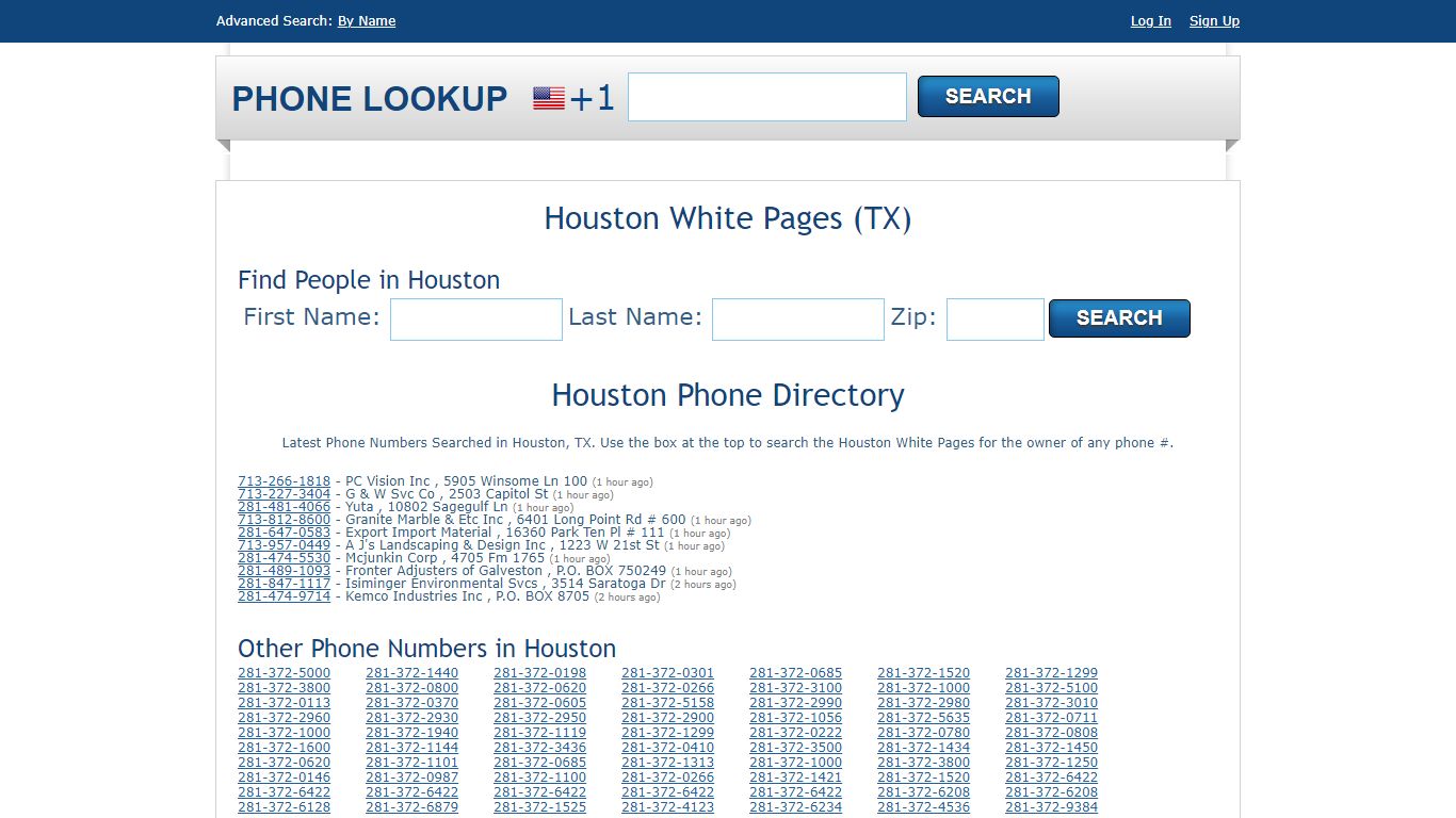 Houston White Pages - Houston Phone Directory Lookup